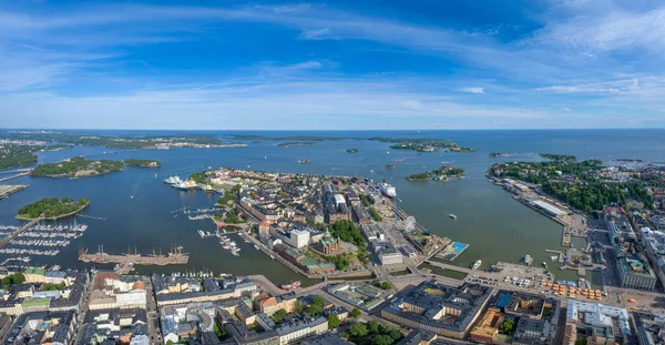 Helsinki Cityscape Sightseeing Places Background Aerial View Drone — Stock Photo, Image