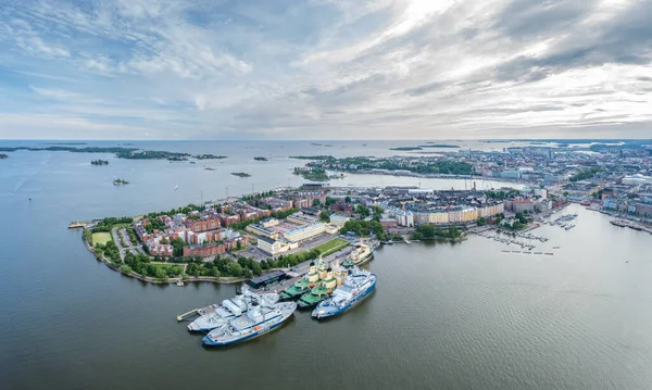 Isbrytarkajen Helsingfors Finland Drone Synvinkel — Stockfoto