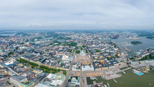 Helsingfors Stads Stadsbild Finland Katedralen Square Salutorget Sky Wheel Hamnen — Stockfoto