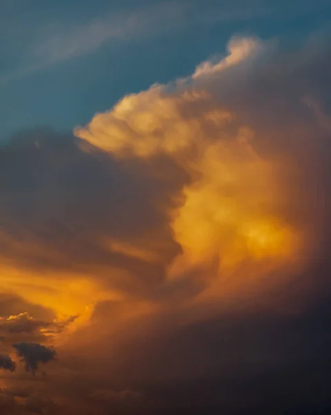 Orage Rouge Après Les Nuages Pluie Mousson Devant Temps Doré — Photo