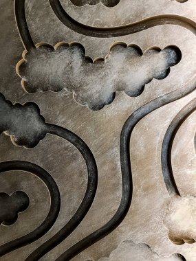 Pürüzsüz çizgilerin ve bulutların ön cephe desenli deseninin yakın görüntüsü. Yüksek kalite fotoğraf