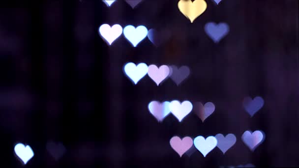Uhd Videohintergrund Zum Valentinstag Rand Mit Bokeh Von Romantisch Leuchtenden — Stockvideo