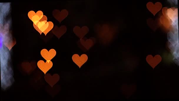 Uhd Video Pozadí Pro Valentýna Hranice Bokeh Romantické Zářící Třpytivé — Stock video
