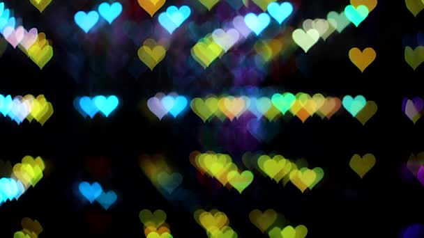 Uhd Відео Дня Святого Валентина Межа Романтичним Сяйвом Мерехтливими Серцями — стокове відео