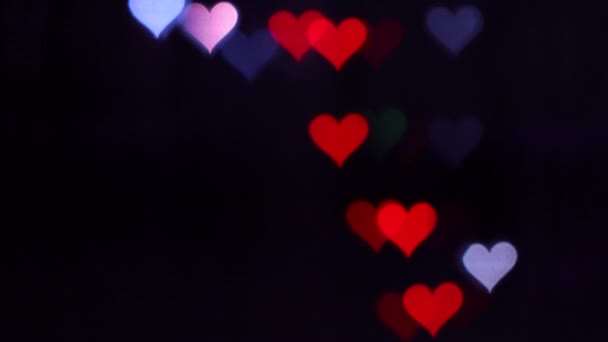 Uhd Videohintergrund Zum Valentinstag Rand Mit Bokeh Von Romantisch Leuchtenden — Stockvideo