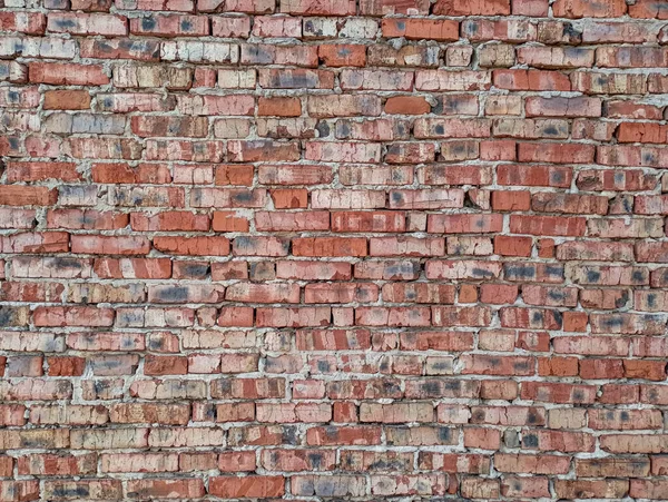 Fondo Texturizado Pared Ladrillo Viejo Desgastado Cerca Copiar Espacio Foto —  Fotos de Stock