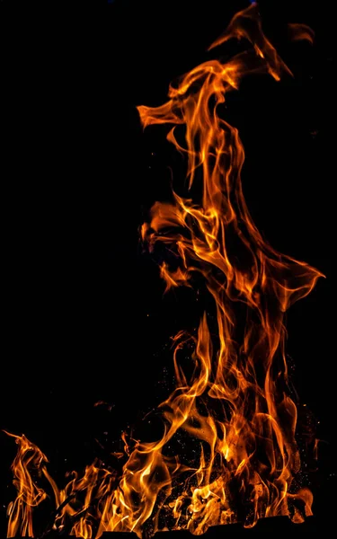 Bonfire Flame Dark Background Abstract Background Theme Light Heat Life — Stok fotoğraf