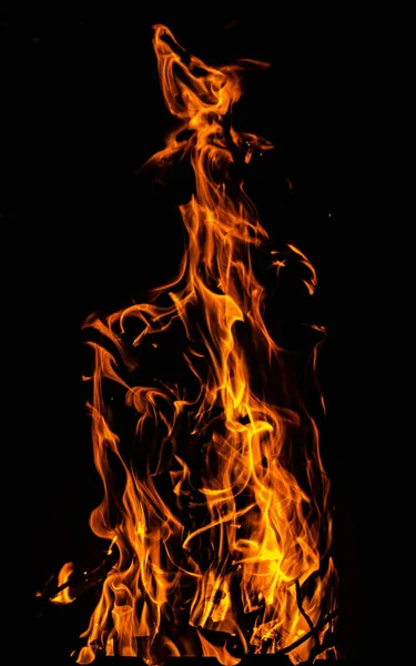 Bonfire Flame Dark Background Abstract Background Theme Light Heat Life — Stok fotoğraf
