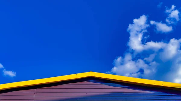 Element Facade Roof House Background Blue Sky High Quality Photo — Foto de Stock