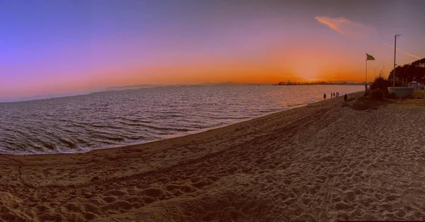 Alameda Beach Califórnia Durante Horário Pôr Sol Tiro Água Com — Fotografia de Stock