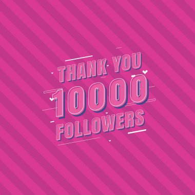 10000 takipçi kutlaması, 10000 sosyal takipçi için tebrik kartı..