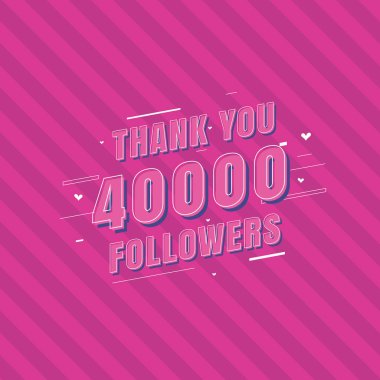40000 takipçi kutlaması, 40000 sosyal takipçi için tebrik kartı.