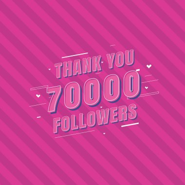 70.000 takipçi kutlaması, 70.000 sosyal takipçi için tebrik kartı.