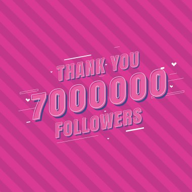 7000 takipçi kutlaması, 7 milyon sosyal takipçi için tebrik kartı..