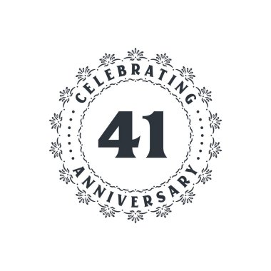 41 'inci yıldönümü kutlaması, 41' inci yıldönümü için tebrik kartı.