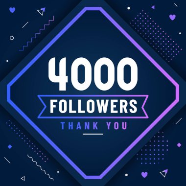 4000 takipçi ve 4K takipçileri modern renkli tasarımı kutluyor..