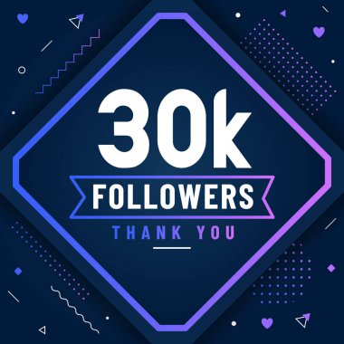 30 bin takipçi, 30 bin takipçi modern renkli tasarımı kutluyor..