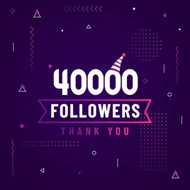 40000 takipçi ve 40 bin takipçi modern renkli tasarımı kutluyor..