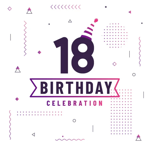 Jahre Geburtstagsgrußkarte Geburtstagsfeier Hintergrund Frei Vektor — Stockvektor