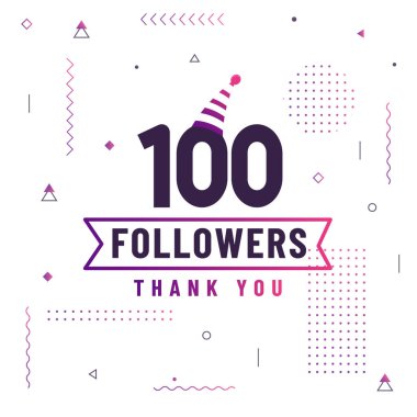 Teşekkürler 100 takipçi modern renkli tasarımı kutluyor..