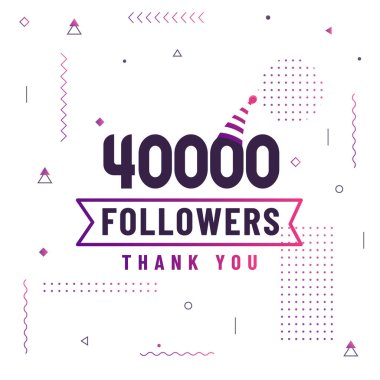 40000 takipçi ve 40 bin takipçi modern renkli tasarımı kutluyor..