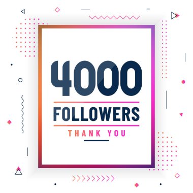 4000 takipçi ve 4K takipçileri modern renkli tasarımı kutluyor..