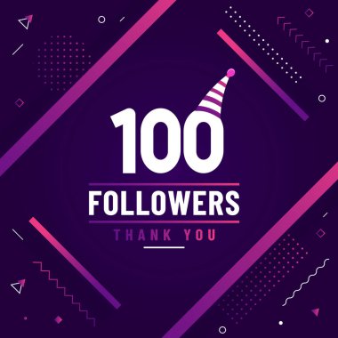 Teşekkürler 100 takipçi modern renkli tasarımı kutluyor..