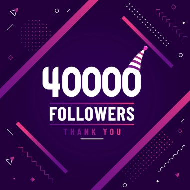 40000 takipçi ve 40 bin takipçi modern renkli tasarımı kutluyor..