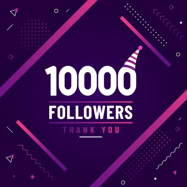 Teşekkürler 10000 takipçi, 10K takipçileri modern renkli tasarımı kutluyor..
