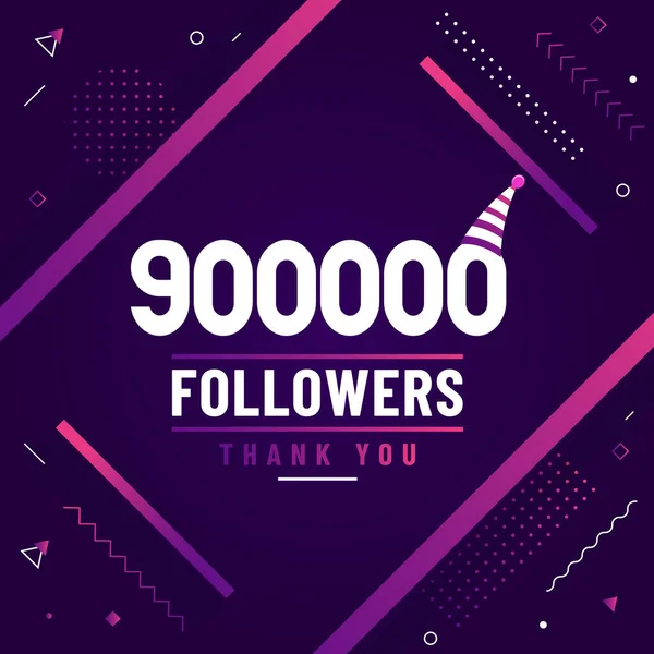Děkujeme 900000 Následovníků 900K Následovníci Oslavy Moderní Barevný Design — Stockový vektor