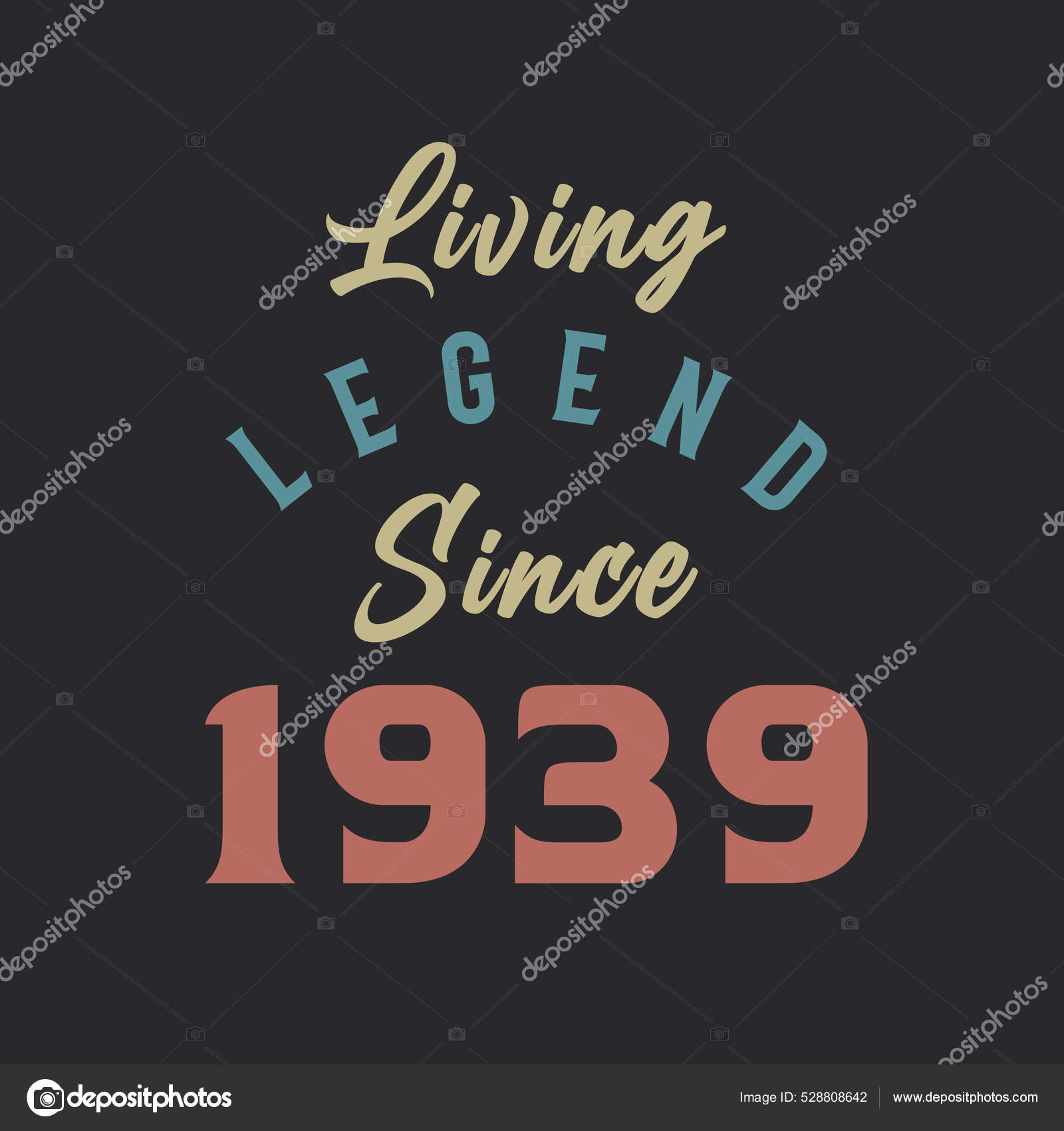 Living Legend 1939 Born 1939 Vintage Design Vector Stock Vector by