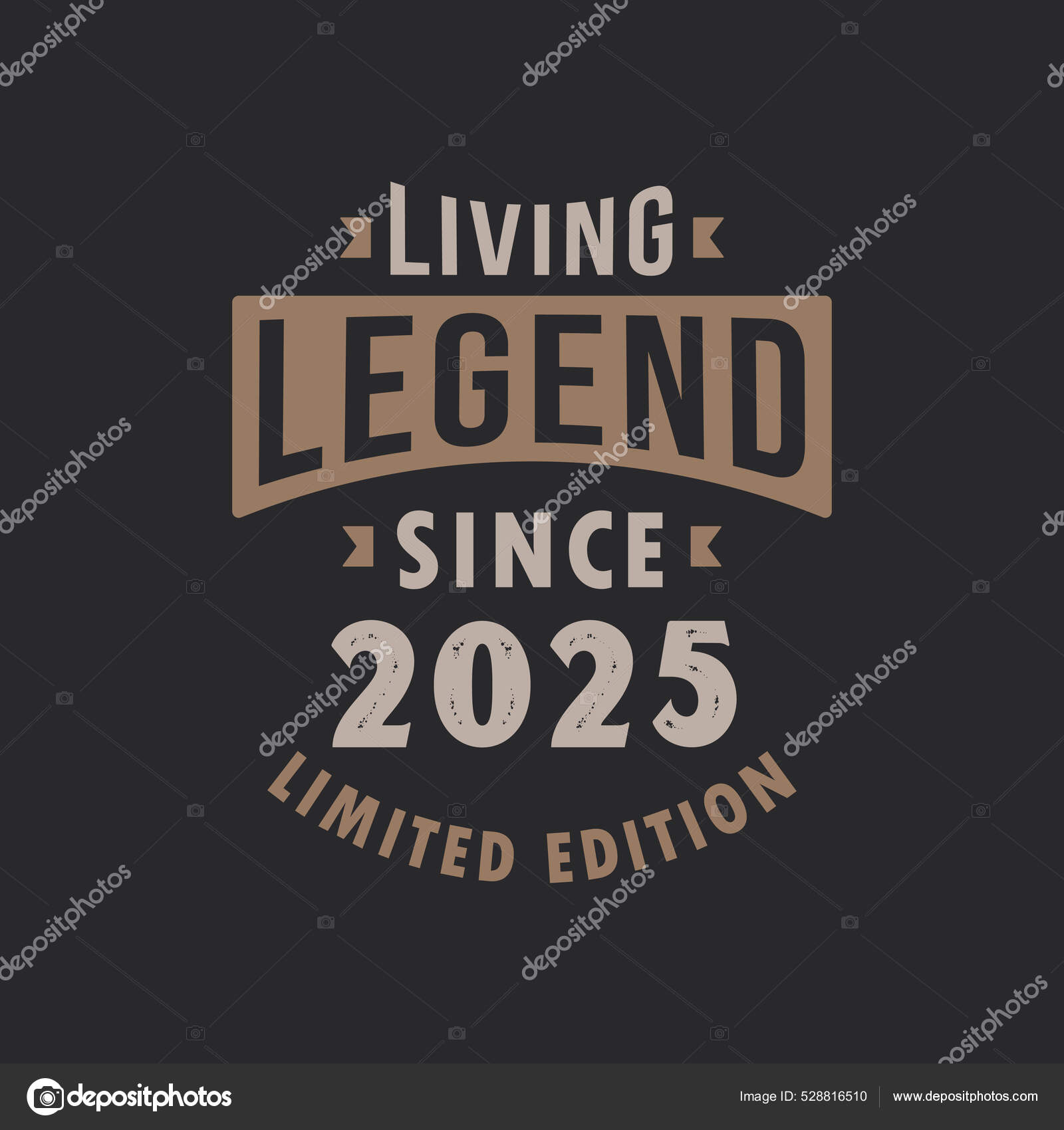 Legenda Viva Desde 2025 Edição Limitada Nascido 2025 Tipografia Vintage