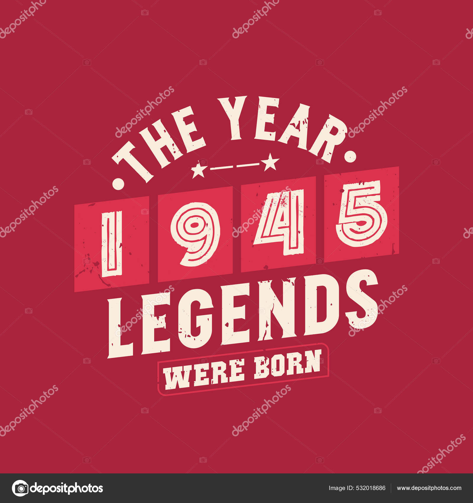 Year 1945 Legends Were Born Vintage 1945 Birthday Stock Vector Image by