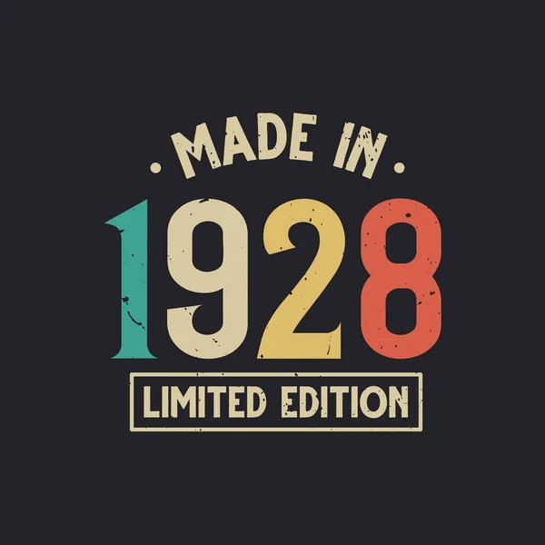 Vintage 1928 Birthday Made 1928 Limited Edition — стоковий вектор