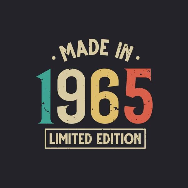 Vintage 1965 Anniversaire Made 1965 Limited Edition — Image vectorielle
