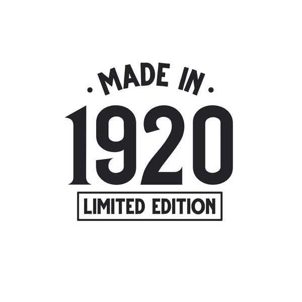 1920 Yapımı Limited Edition — Stok Vektör