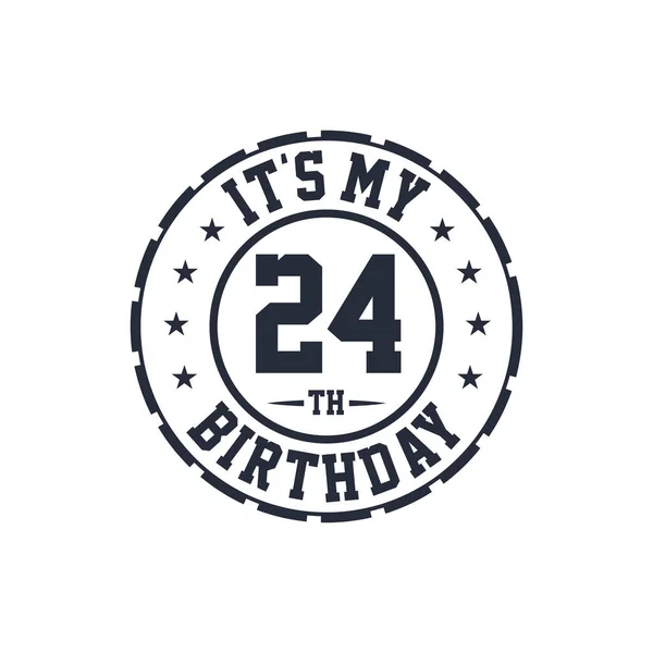 Years Birthday Design 24Th Birthday — Stock Vector