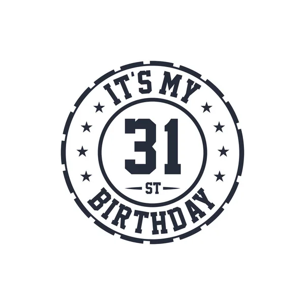 Years Birthday Design 31St Birthday — Stock Vector