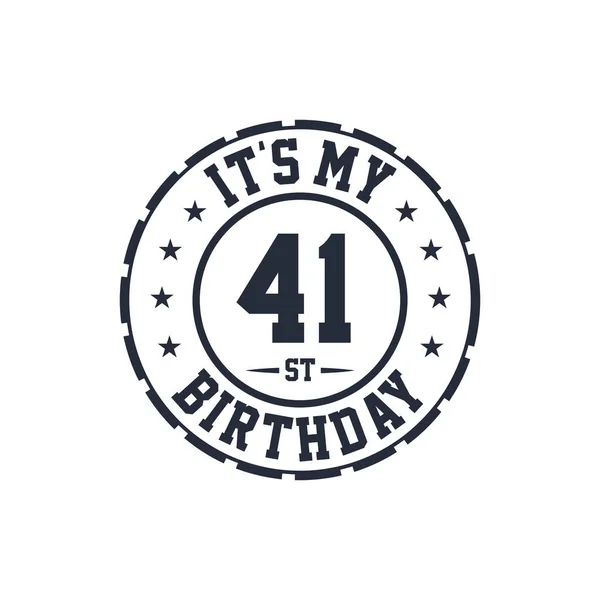 Years Birthday Design 41St Birthday — Stock Vector