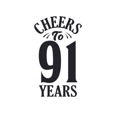 91 yıllık klasik doğum günü kutlaması 91 yılın şerefine.