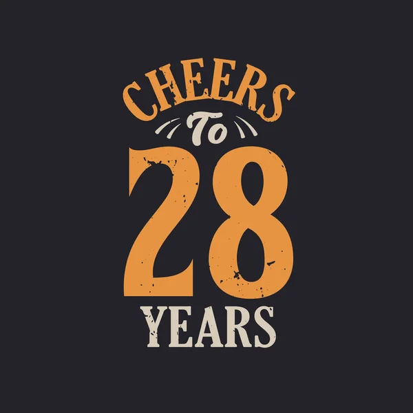 Cheers Years 28Th Birthday Celebration — Stock Vector