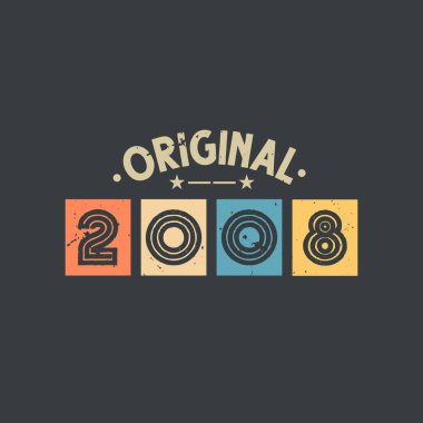 Orijinal 2008. 2008 Vintage Retro Doğum Günü