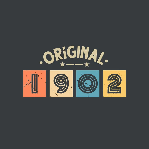 Original 1902 1902 Cumpleaños Retro Vintage — Archivo Imágenes Vectoriales