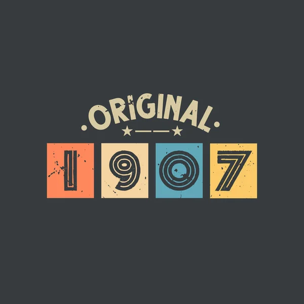 Originál 1907 1907 Vintage Retro Birthday — Stockový vektor