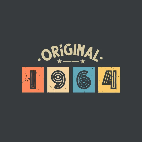 Orijinal 1964 1964 Vintage Retro Doğum Günü — Stok Vektör