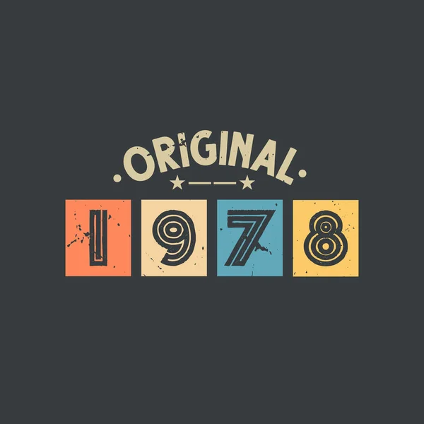 Orijinal 1978 1978 Vintage Retro Doğum Günü — Stok Vektör