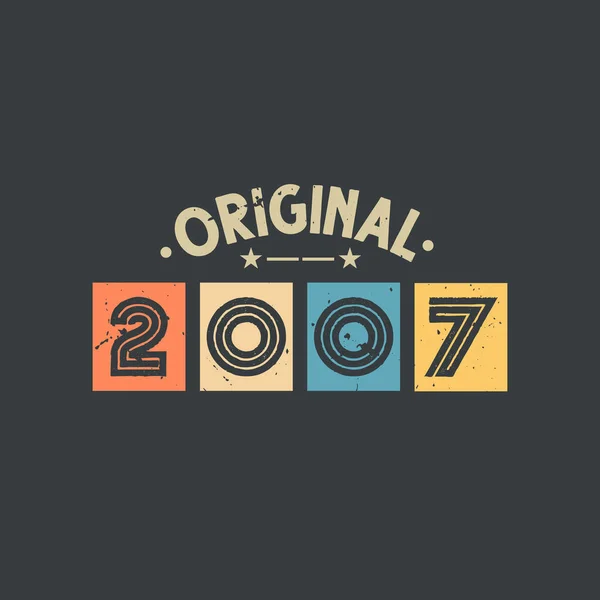 2007年生まれ 2007年ヴィンテージレトロ誕生日 — ストックベクタ