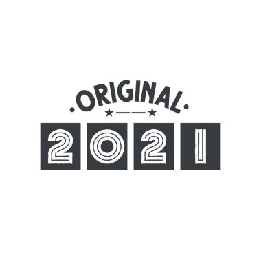 2021 'de doğdu Vintage Retro Birthday, Orijinal 2021
