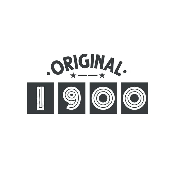 Född 1900 Vintage Retro Födelsedag Original 1900 — Stock vektor