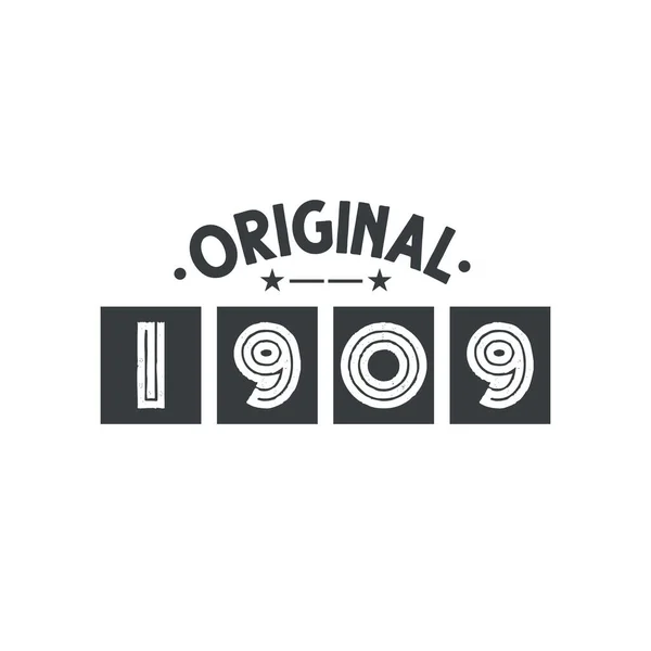Nacido 1909 Vintage Retro Cumpleaños Original 1909 — Vector de stock